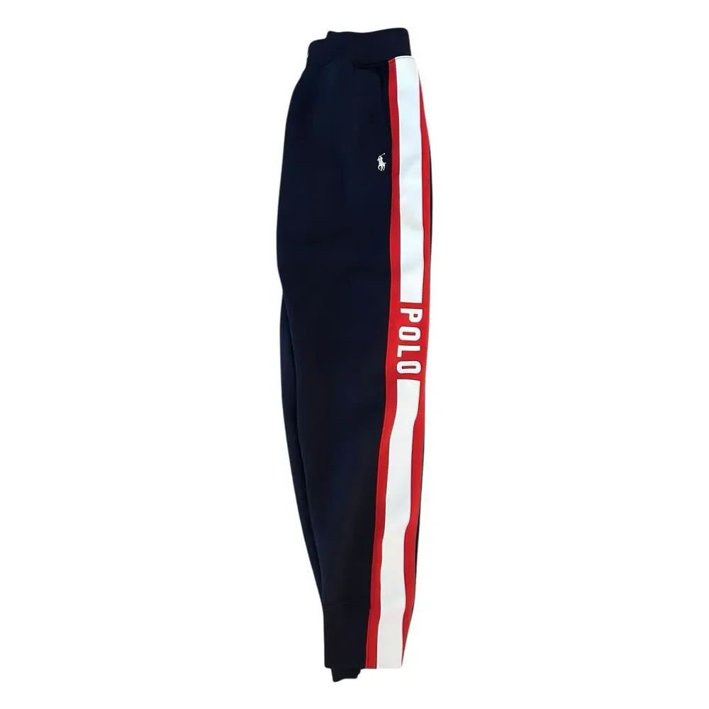Polo Ralph Lauren Sweatpants XSTP Heavy Striped Logo Preppy Drawstring - Picture 9 of 11